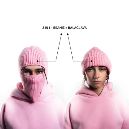 2 IN 1  KNIT BEANIE-BALACLAVA