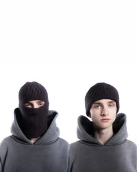 2 IN 1  KNIT BEANIE-BALACLAVA