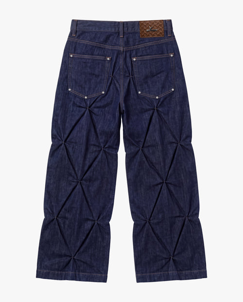Chain Link Fence Baggy Jeans Raw Indigo